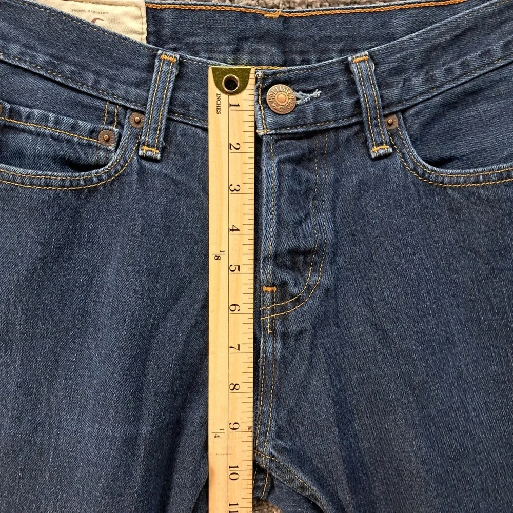 Hollister Mens Dark Wash Button Fly 100% Cotton Jeans W30 L30 Blue